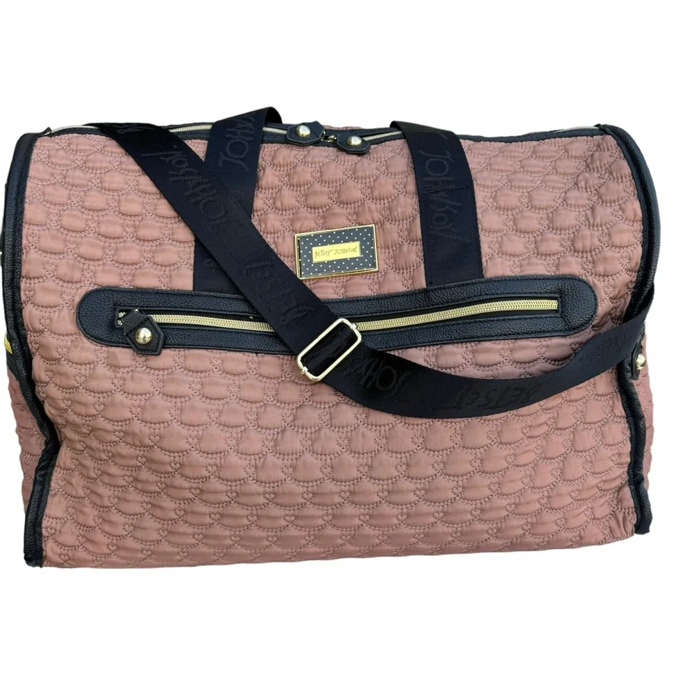 Betsy Johnson Quilted Travel Baby Duffle Bag